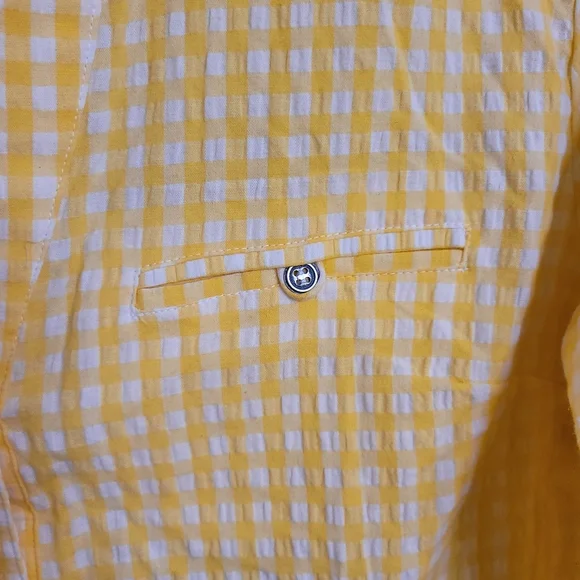 Kut from the Kloth Yellow Gingham Button Down Shirt - Picture 5 of 7